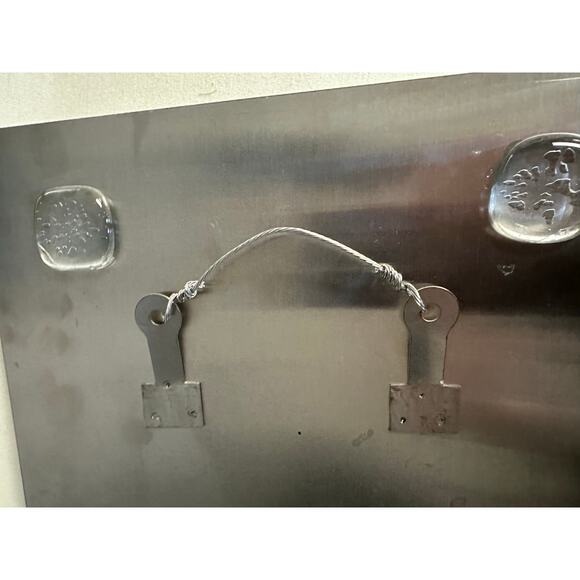 Modern Glass Fusion Original Handmade by Artist 18x10” Art Glass Stainless Steel - Picture 7 of 9